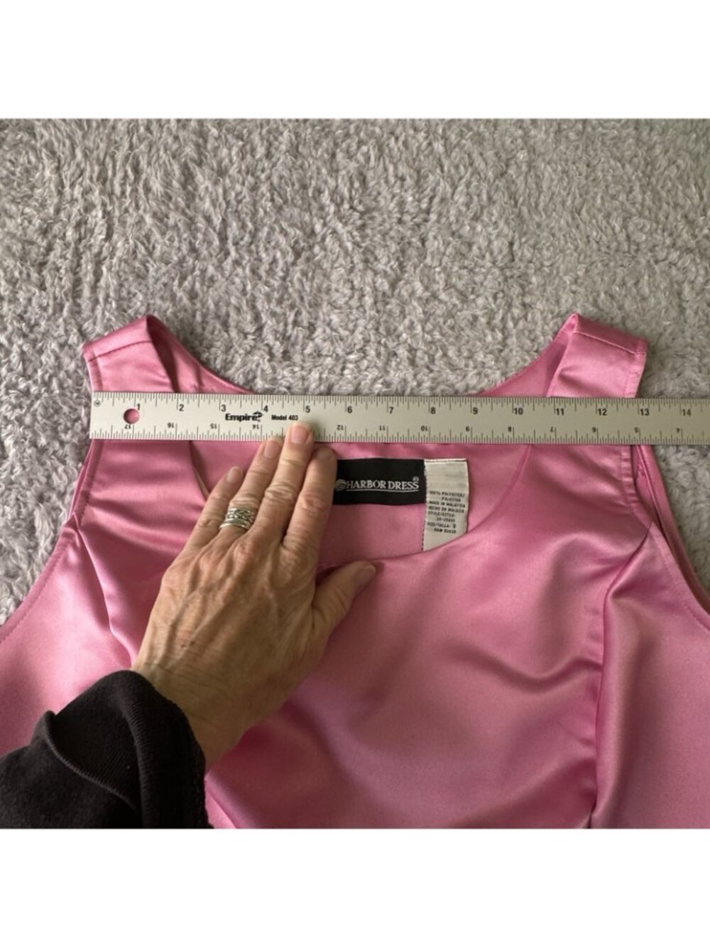 Mid-Century Style Suit 3pc Women's Sz 8 Jacket Black Knit Pink Satin Midi Skirt - Picture 15 of 16
